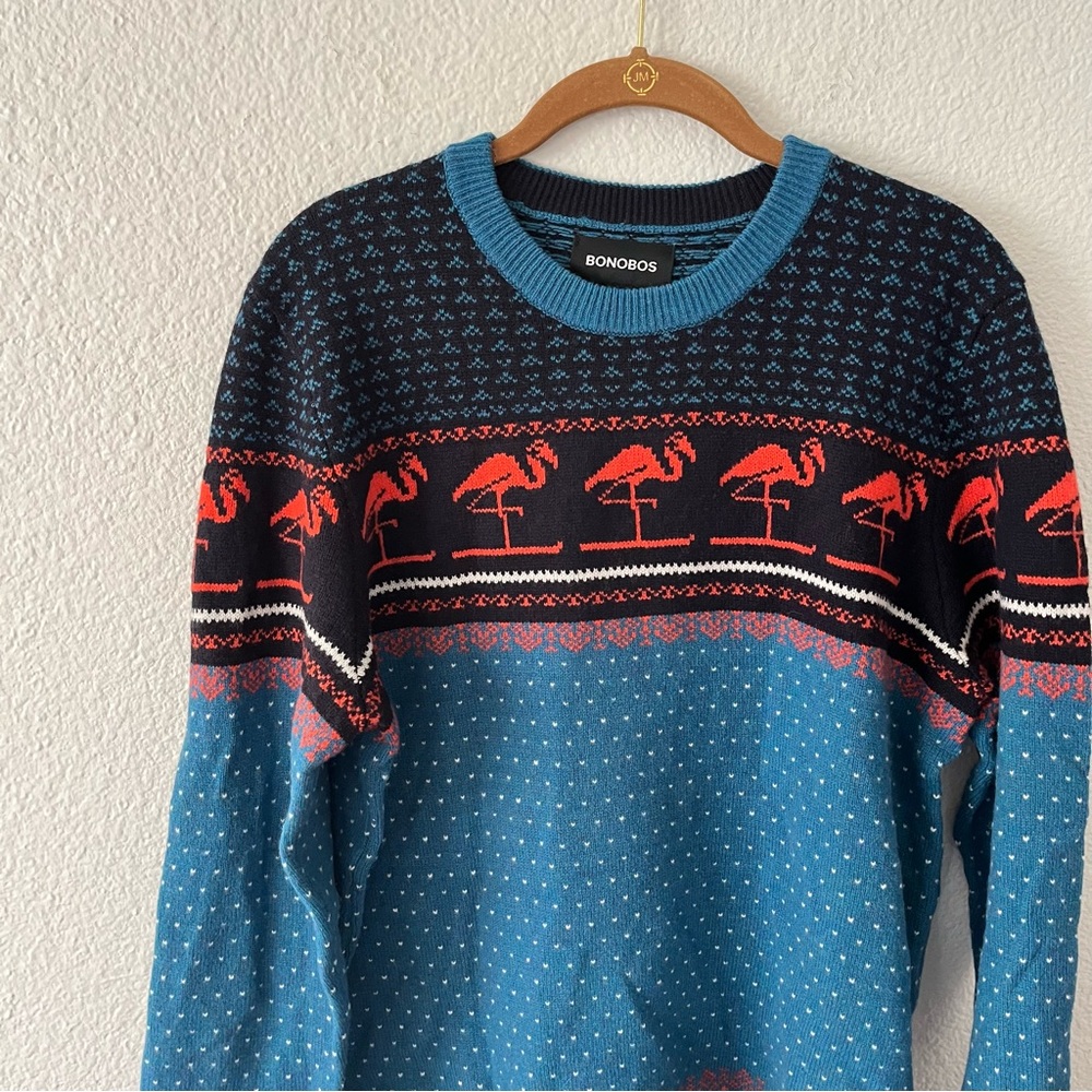 New Bonobos Men’s Merino Wool Sweater Medium M Flamingo